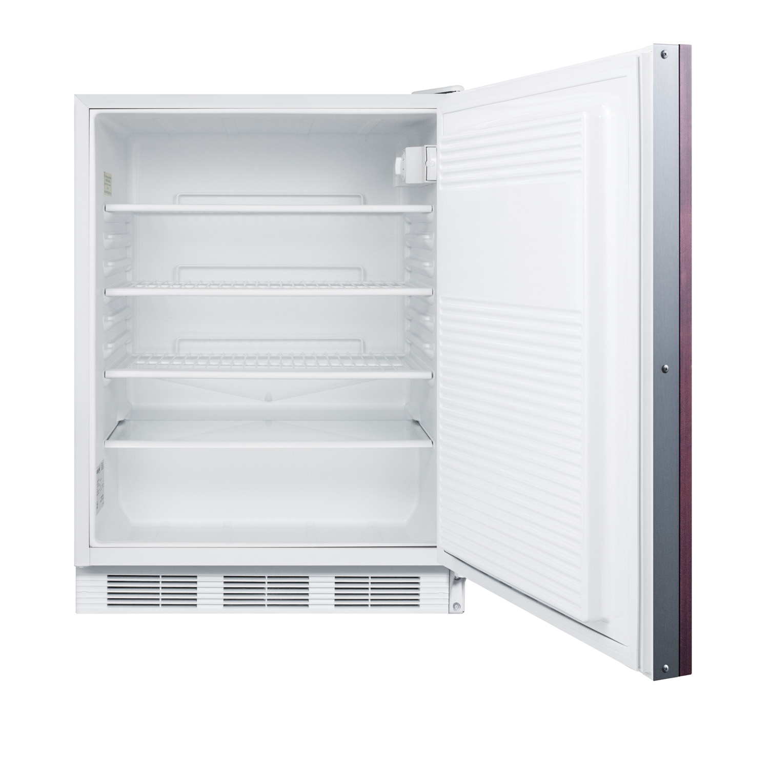 ADA compliant built-in undercounter all-refrigerator for general purpose or commercial use, auto defrost w/lock and integrated door frame for overlay panels